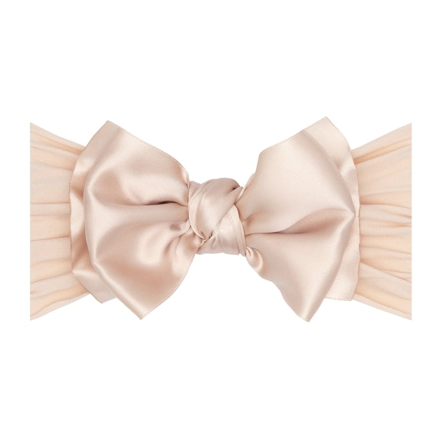 Baby Bling Bows Satin FAB® Soft Nylon Headband with Satin Bow - Little Miss Muffin Children & Home
