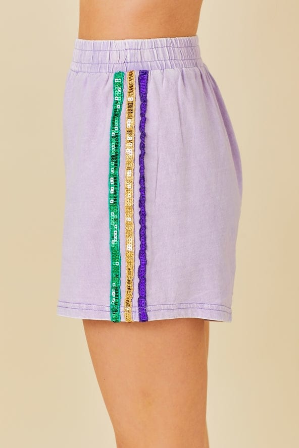 Main Strip Main Strip Mardi Gras Sequin Stripe Trim Short - Little Miss Muffin Children & Home