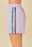 Main Strip Mardi Gras Sequin Stripe Trim Short