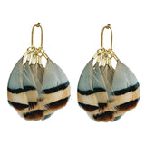 St Armands Designs of Sarasota St Armands Designs Feather Tassel Statement Earrings - Little Miss Muffin Children & Home