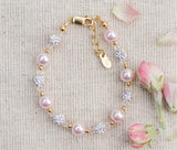 Cherished Moments 14K Gold-Plated Pink Pearl Bracelet