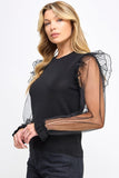 Ellison Ruffled Sheer Sleeve Top