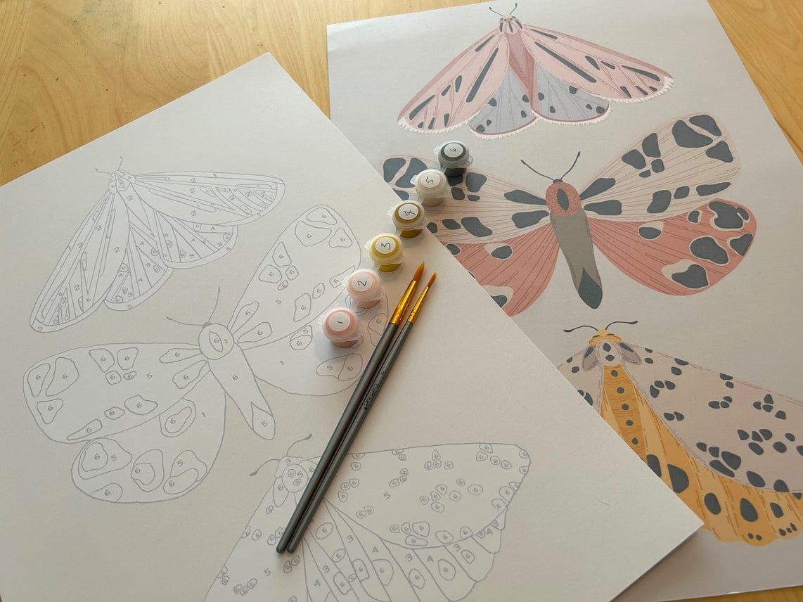 Breathe People Breathe People Vintage Butterflies Meditative Art Paint By Number Kit - Little Miss Muffin Children & Home