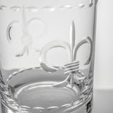 Rolf Glass Fleur De Lis 13oz Double Old Fashioned Glass