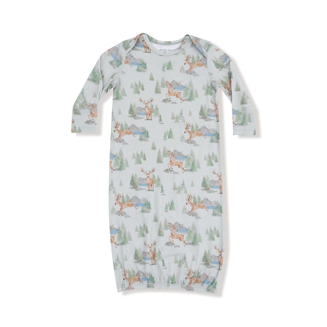 forest deer lap shoulder baby gown