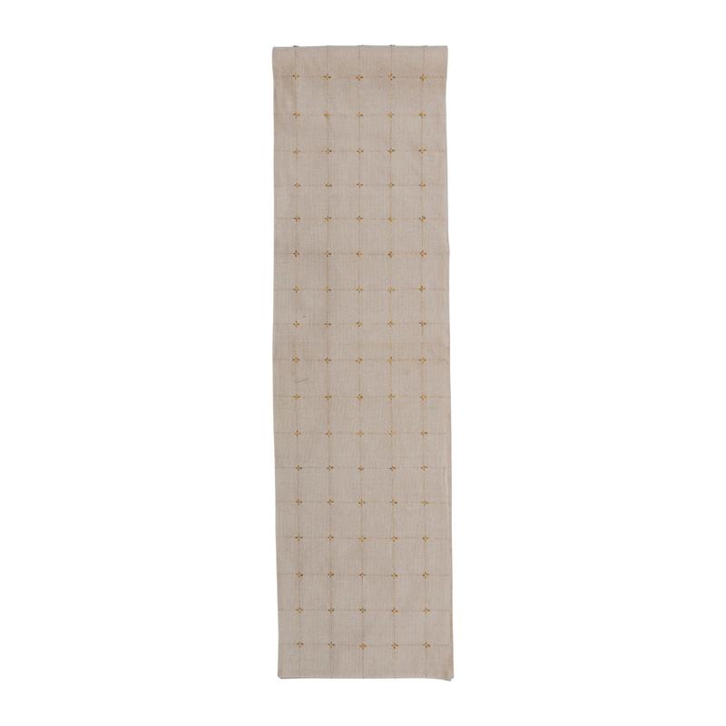 Creative Co-Op Creative Co-op Woven Cotton Table Runner, Cream Color with Metallic Gold Thread - Little Miss Muffin Children & Home