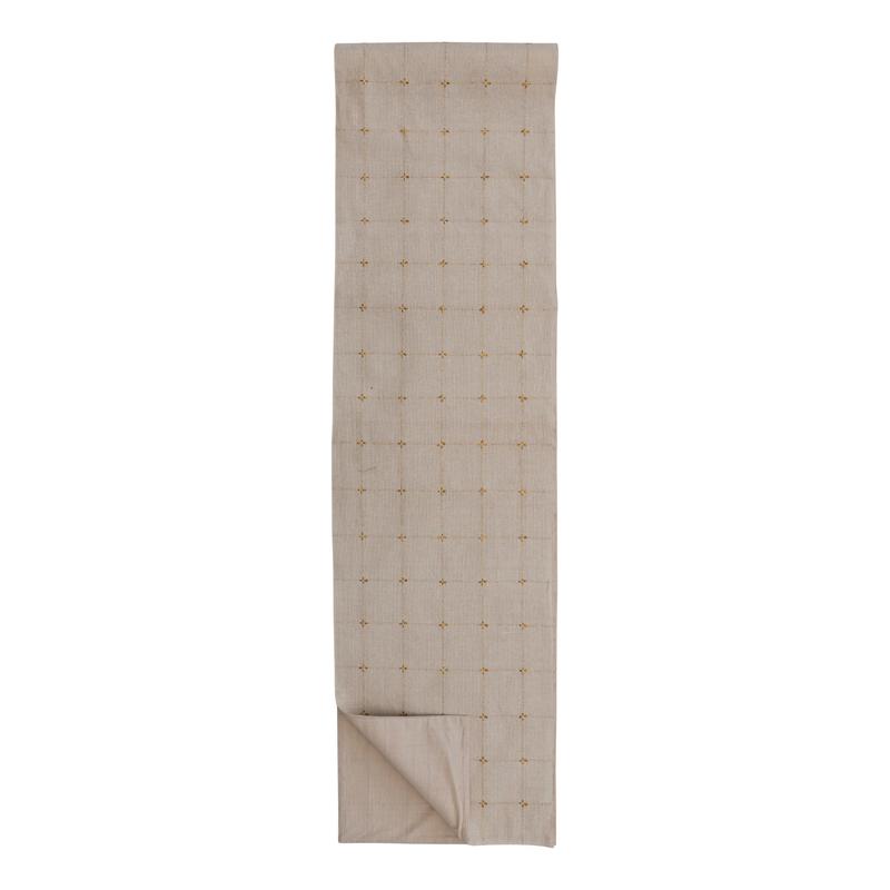 Creative Co-Op Creative Co-op Woven Cotton Table Runner, Cream Color with Metallic Gold Thread - Little Miss Muffin Children & Home