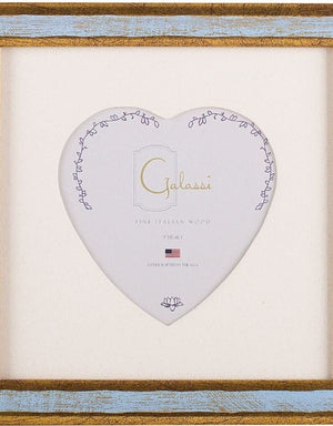 F.G. Galassi F.G. Galassi Silver with Light Blue Channel Frame 3x3 Heart Mat - Little Miss Muffin Children & Home