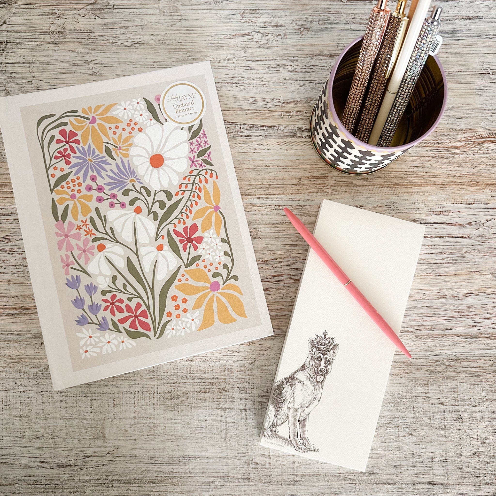 german shepard long note pad