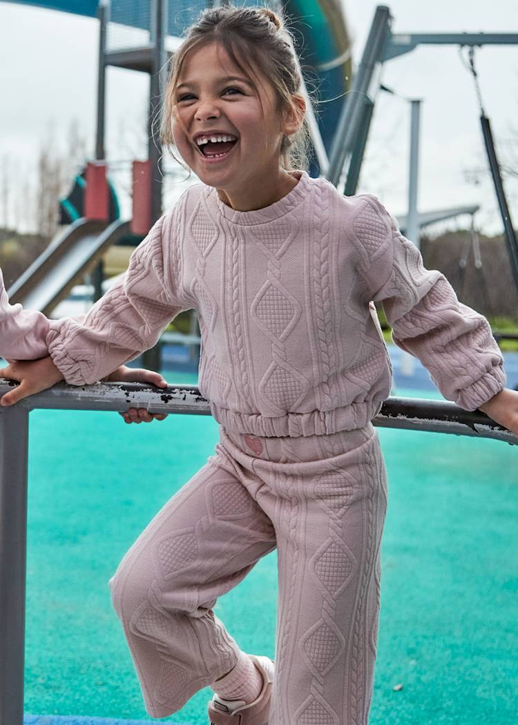 Mayoral Usa Inc 2 Piece Knit Pant Suit in Nude - Little Miss Muffin Children & Home