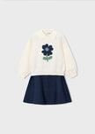 Mayoral Usa Inc 2 Piece Knit Skirt & Sweater Set in Petroleum - Little Miss Muffin Children & Home