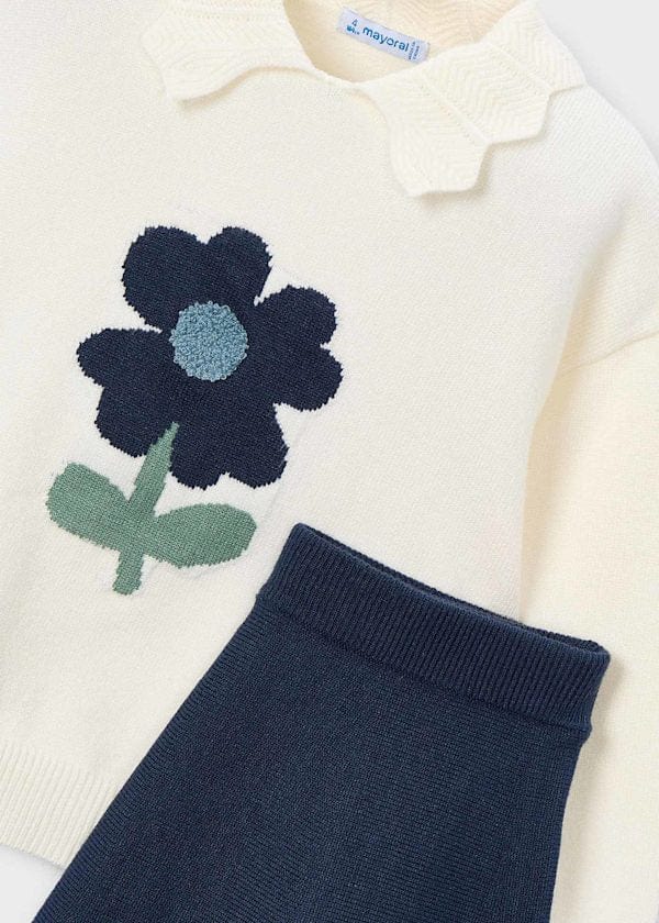 Mayoral Usa Inc 2 Piece Knit Skirt & Sweater Set in Petroleum - Little Miss Muffin Children & Home