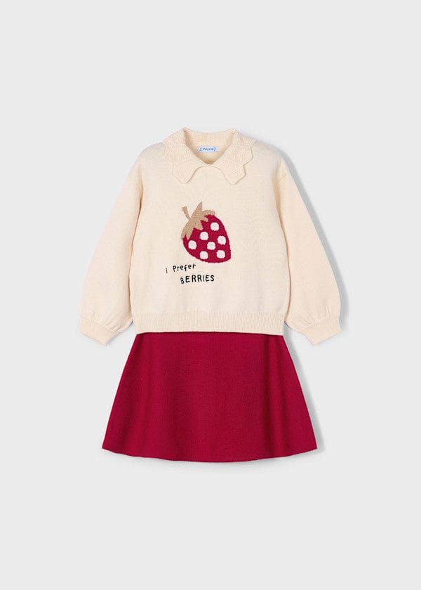 Mayoral Usa Inc 2 Piece Knit Skirt & Sweater Set in Red - Little Miss Muffin Children & Home
