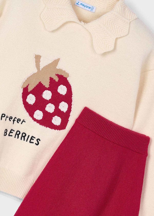 Mayoral Usa Inc 2 Piece Knit Skirt & Sweater Set in Red - Little Miss Muffin Children & Home