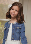 Abel & Lula Abel & Lula Denim Jacket with Tulle Bow Detail - Little Miss Muffin Children & Home