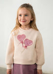 Sequin Heart Applique Sweatshirt