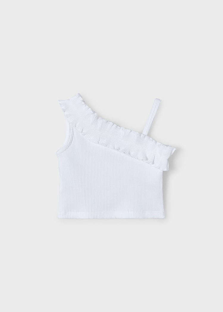 Mayoral Usa Inc Mayoral Ruffle Shoulder Top in White - Little Miss Muffin Children & Home