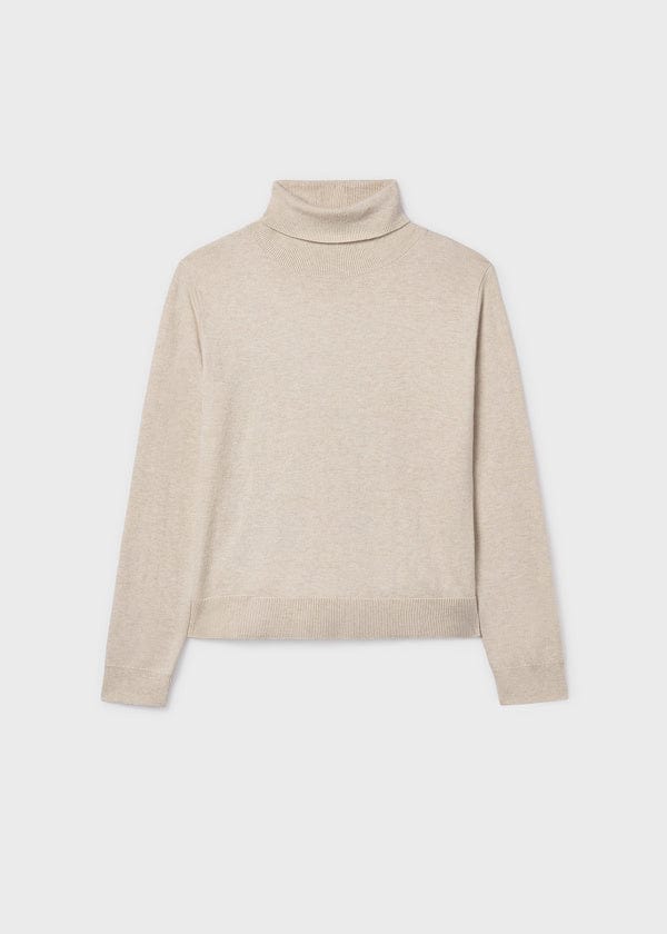 girls tan basic turtle neck