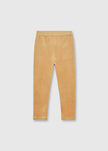 girls Velvet Leggings in Toffee