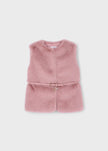 Mayoral Usa Inc Faux Fur Vest with Belt in Makeup - Little Miss Muffin Children & Home
