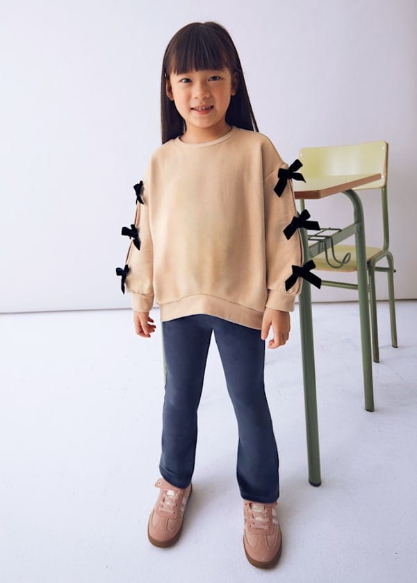 Mayoral Usa Inc Bow Sweatshirt & Leggings Set in Navy - Little Miss Muffin Children & Home