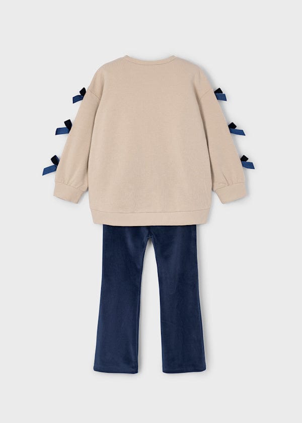 Mayoral Usa Inc Bow Sweatshirt & Leggings Set in Navy - Little Miss Muffin Children & Home
