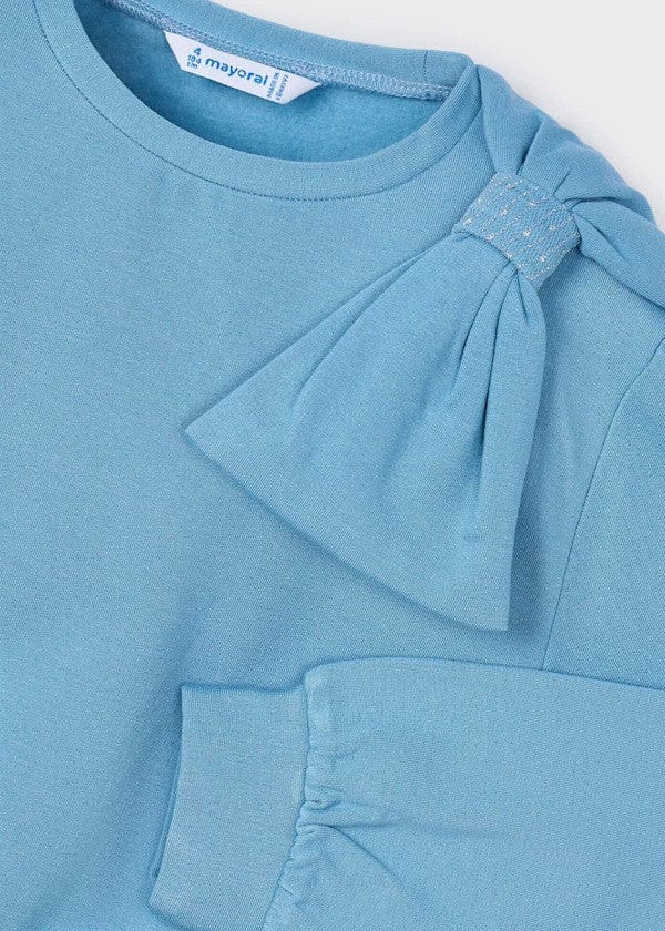 Mayoral Usa Inc Bow Sweatshirt in Ocean - Little Miss Muffin Children & Home