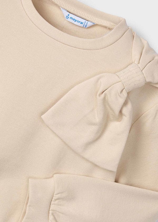 Mayoral Usa Inc Bow Sweatshirt in Sand - Little Miss Muffin Children & Home