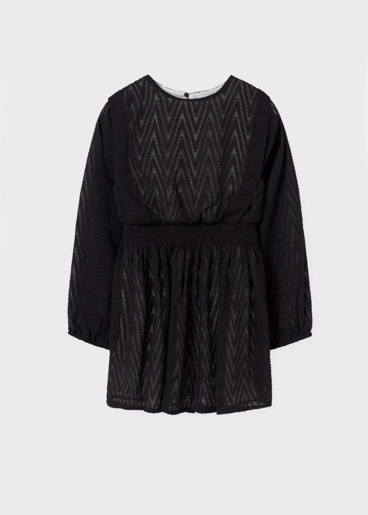 Mayoral Usa Inc Mayoral Chevron Pattern Chiffon Dress in Black - Little Miss Muffin Children & Home