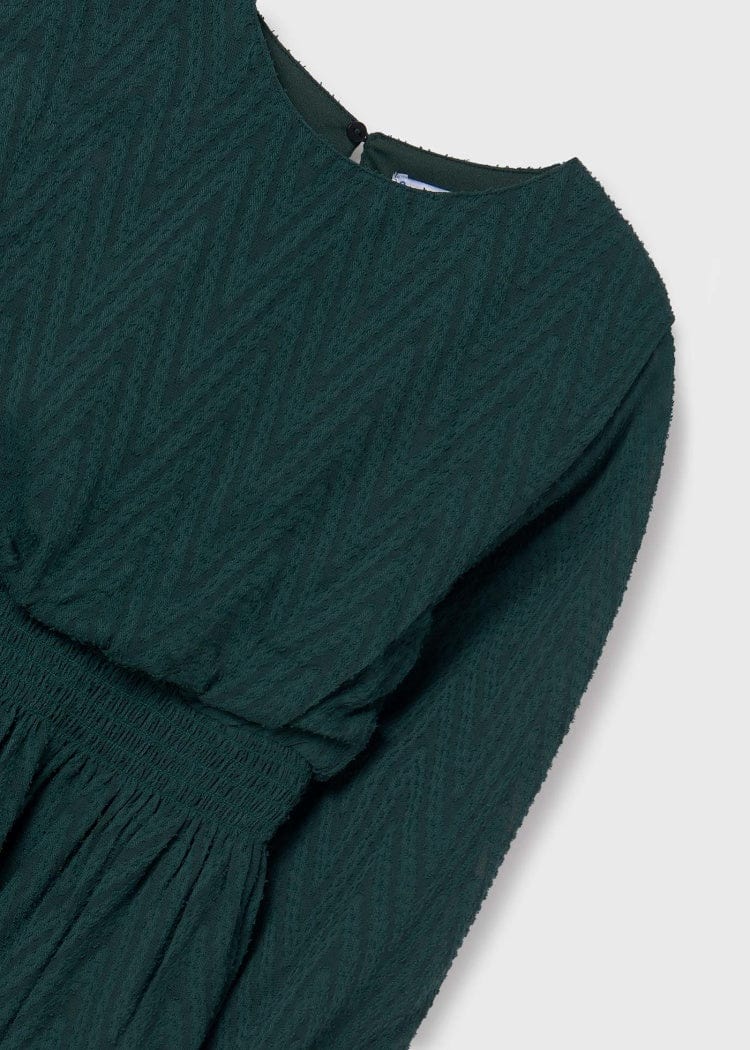 Mayoral Usa Inc Mayoral Chevron Pattern Chiffon Dress in Pine - Little Miss Muffin Children & Home