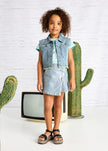 Mayoral Usa Inc Mayoral Pleated Denim Wrap Skirt - Little Miss Muffin Children & Home