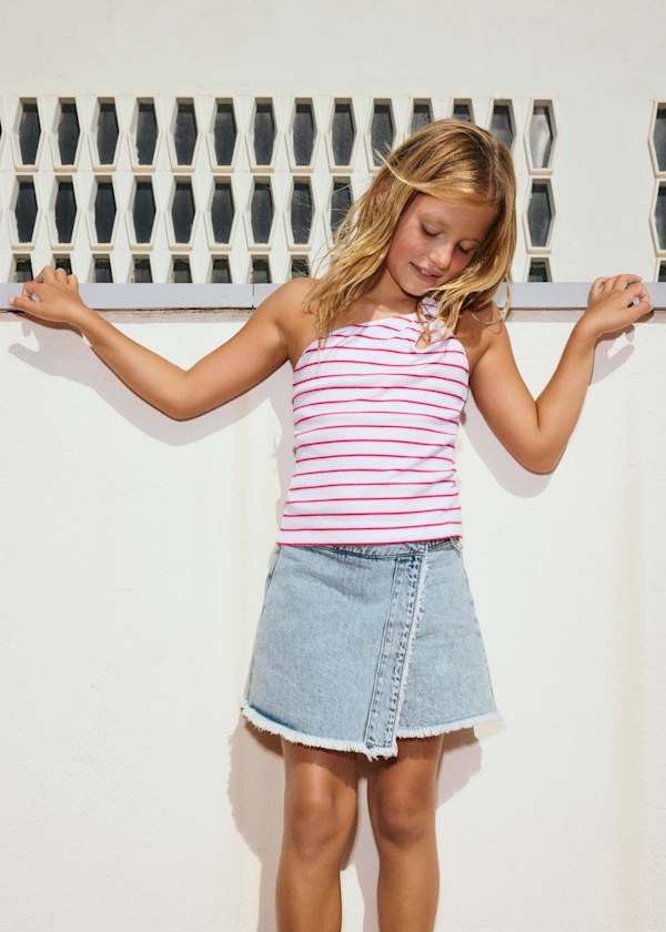 Mayoral Usa Inc Denim Wrap Skort in Light Denim - Little Miss Muffin Children & Home