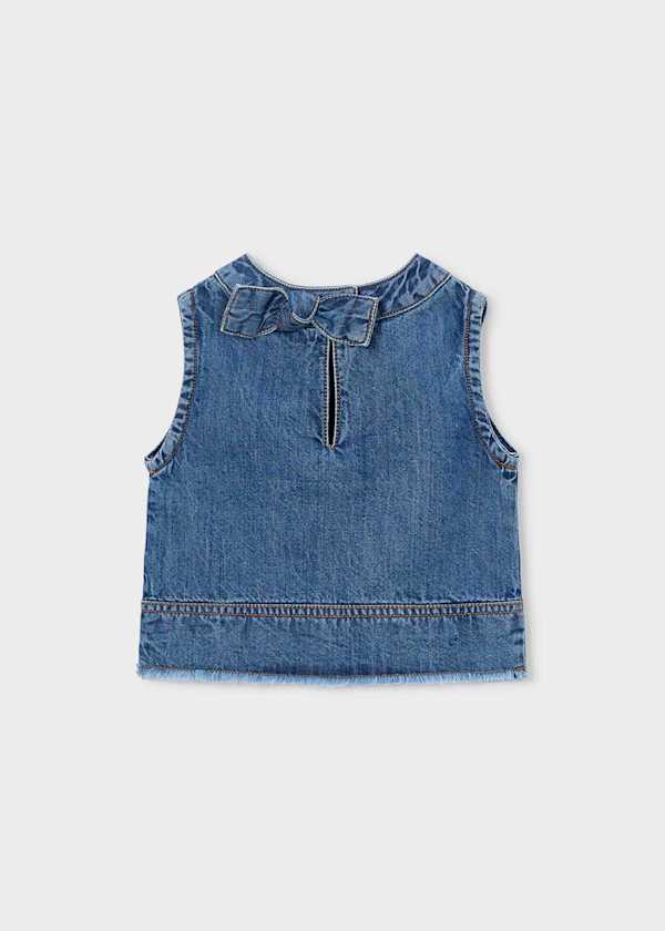 Mayoral Usa Inc Sleeveless Denim Top in Dark Denim - Little Miss Muffin Children & Home