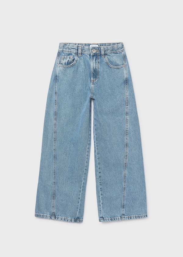 Mayoral Usa Inc Wide Leg Jeans in Medium Denim - Little Miss Muffin Children & Home