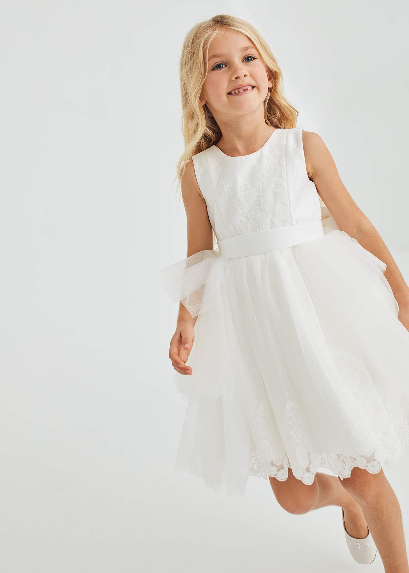 Abel & Lula Abel & Lula Embroidered Tulle Dress - Little Miss Muffin Children & Home