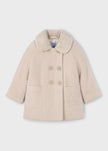girls tan faux fur collar peacoat