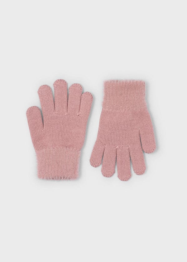 girls faux fur pinkl gloves