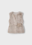 Mayoral Usa Inc Mayoral Faux-Fur Vest with Belt in Sepia - Little Miss Muffin Children & Home