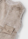 Mayoral Faux-Fur Vest with Belt in Sepia