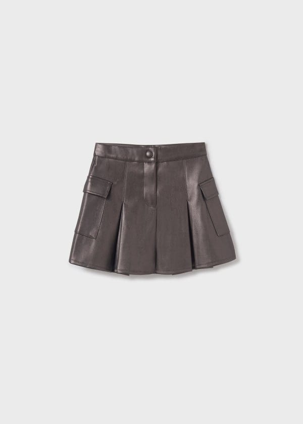 Mayoral Usa Inc Mayoral Vegan Leather Pleated Skirt with Cargo Pockets - Little Miss Muffin Children & Home