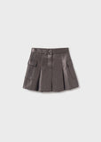 Mayoral Vegan Leather Pleated Skirt with Cargo Pockets