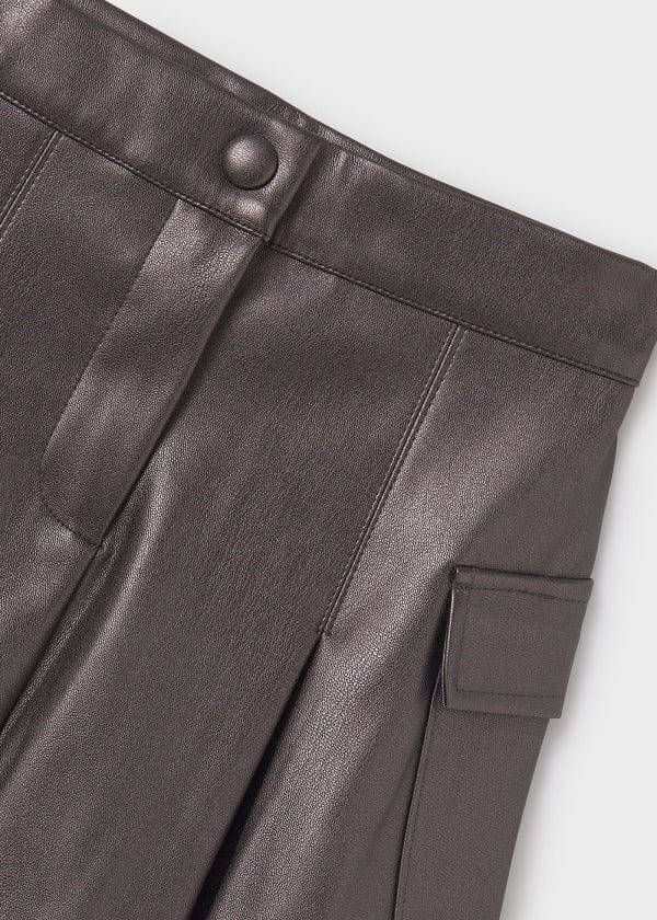 Mayoral Usa Inc Mayoral Vegan Leather Pleated Skirt with Cargo Pockets - Little Miss Muffin Children & Home