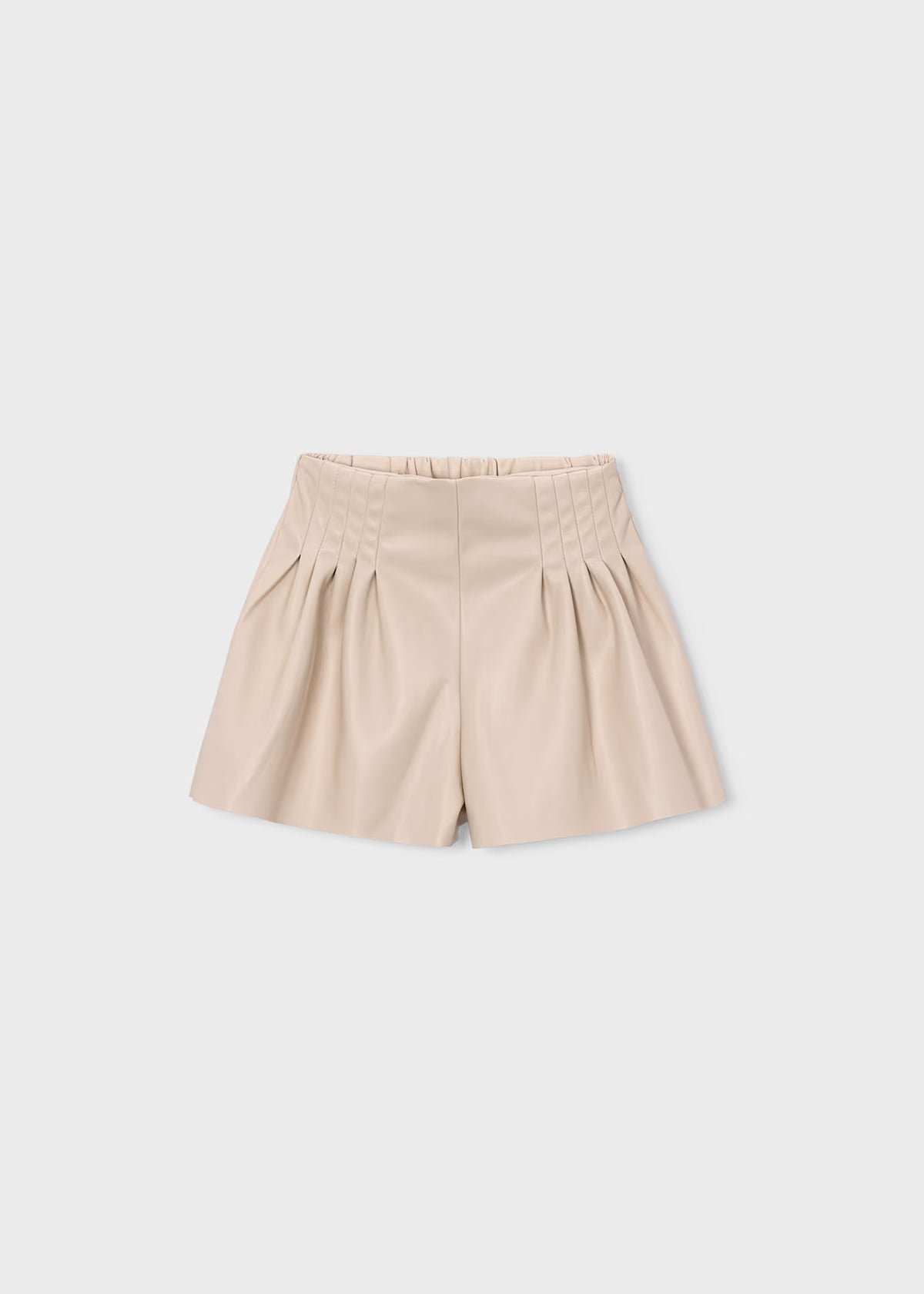 Faux Leather Pleated Shorts