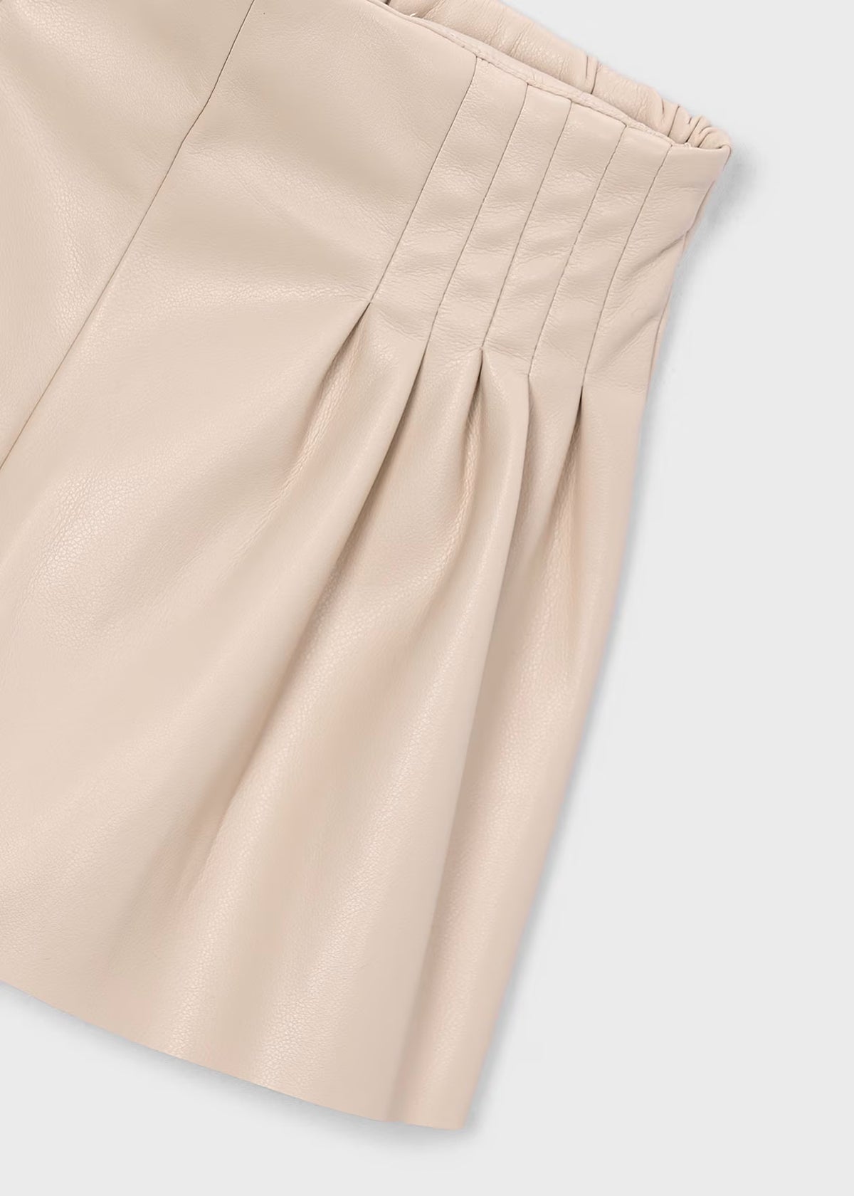 Faux Leather Pleated Shorts
