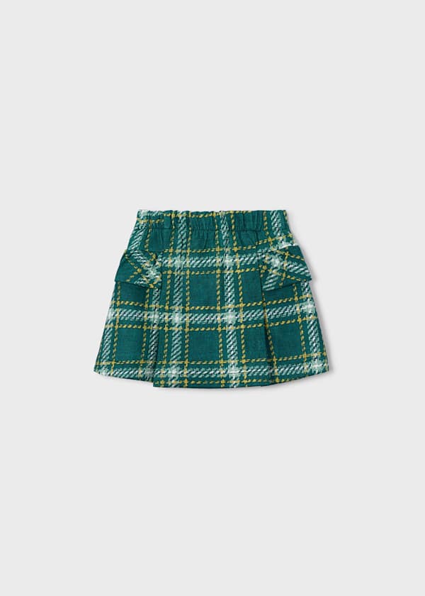 Faux Suede Plaid Skirt