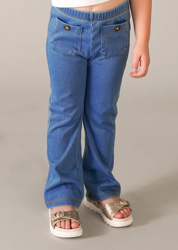 Mayoral Usa Inc Flared Leggings with Pockets in Medium Denim - Little Miss Muffin Children & Home