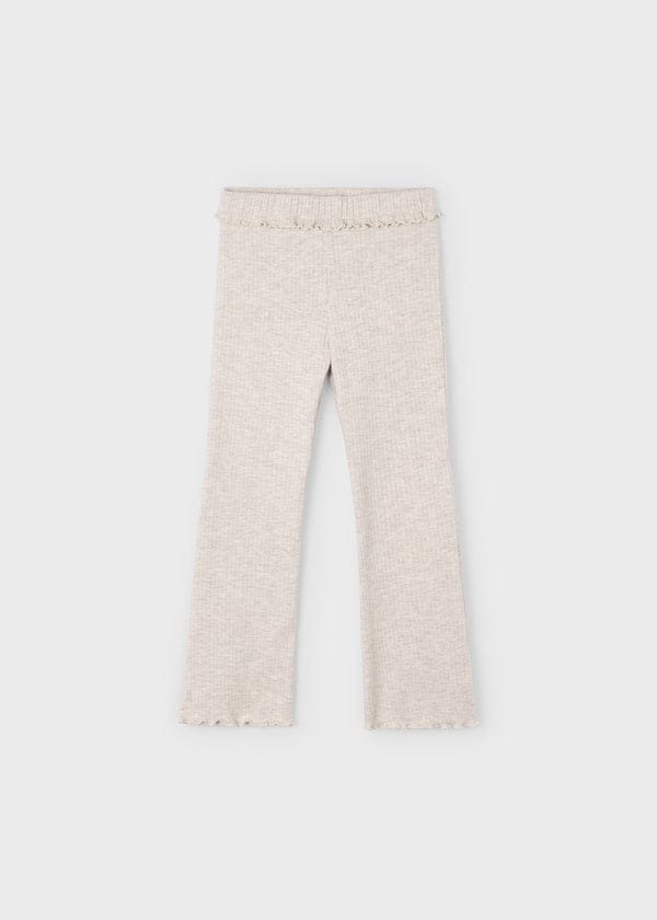 Mayoral Usa Inc Ribbed Knit Flared Leggings in Heather Sand - Little Miss Muffin Children & Home