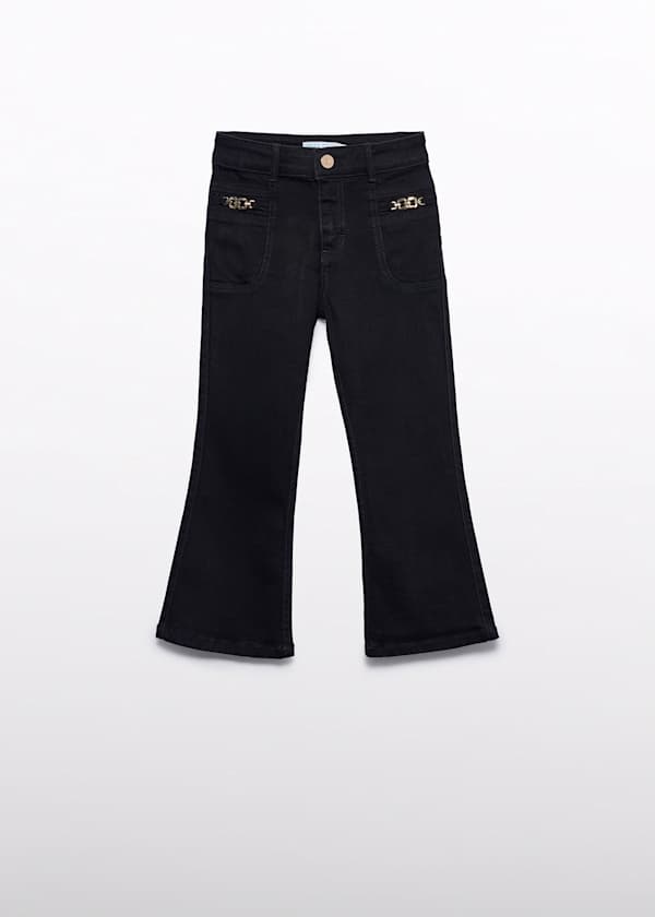 girls black flare jeans