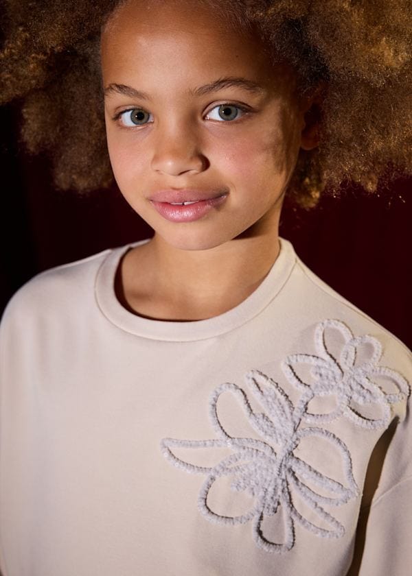 Mayoral Usa Inc Sweatshirt with Sequin Embroidered Flower - Little Miss Muffin Children & Home