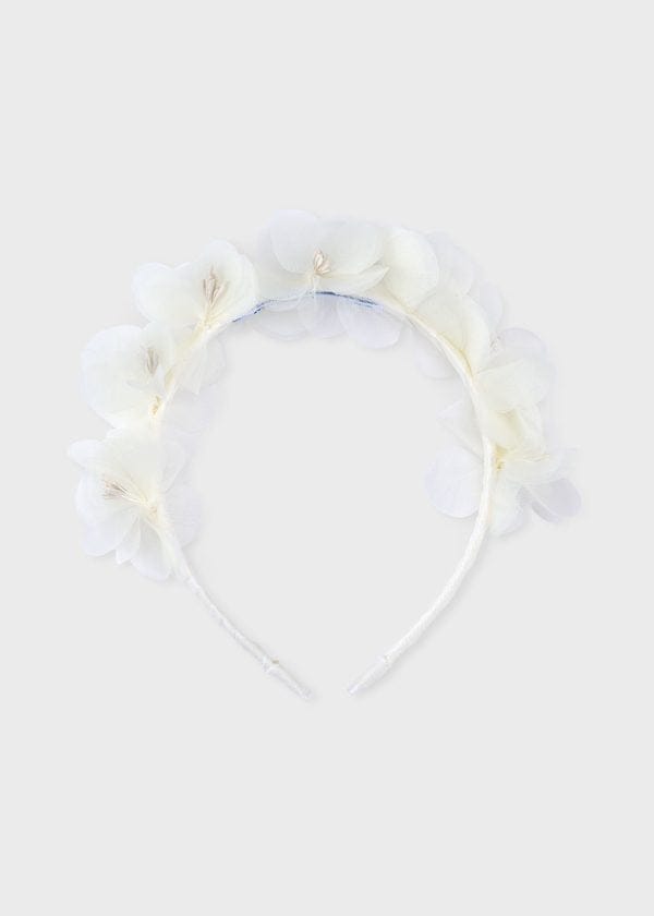 Mayoral Usa Inc Tulle Floral Headband in Natural - Little Miss Muffin Children & Home